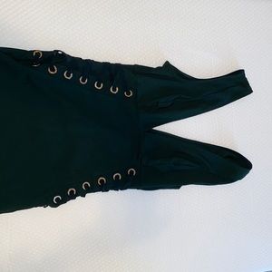 Deep green fitted dress